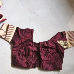 Maroon Saree With Blouse