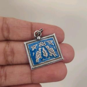 92.5 Silver Vintage Enamel Pendent