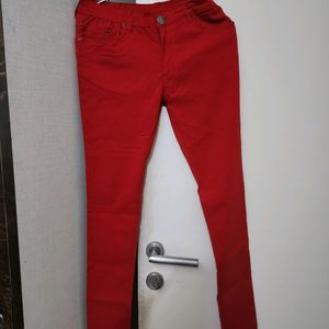 Red Stretchable Jeans/Trousers