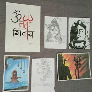 6 Drawings of Lord Shiva