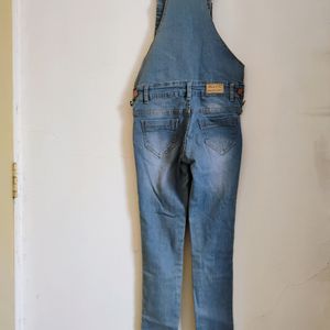 Light Blue Denim Dungaree With Detachable Straps