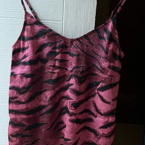 Zebra Printed Spaghetti Top