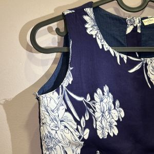 BLUE FLORAL GIRLS FROCK