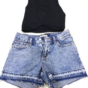 Zara Denim Booty Shorts