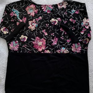 Black Floral Top