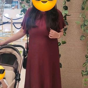 Wine Colour AND Midi Dress