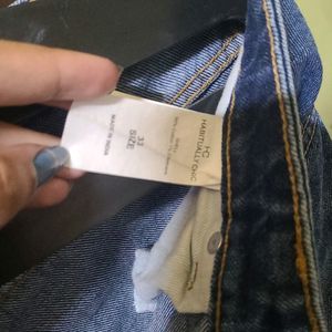 Boyfriend Dark Blue Torn Jeans Size 32