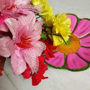 Fruit Basket And Flower Combo