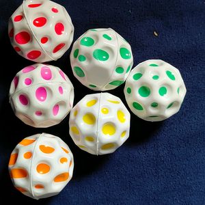 6 Combo Pack Of Moon 🌝 Bouncy Ball Lightweight