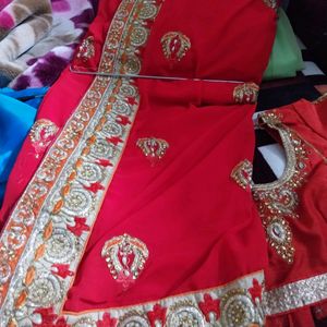 Heavy Saree With Designer Blouse Front And Back