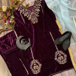 Velvet Kurta set✨