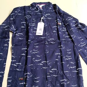 Blue Printed Shirt