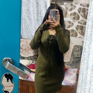 Bodycon Olive Green Dress