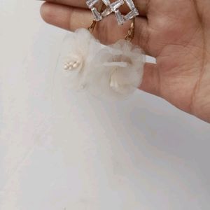 White Flower Earrings