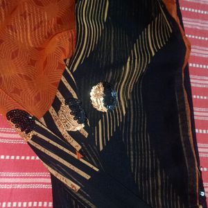 Black Saree.With Xl Blouse