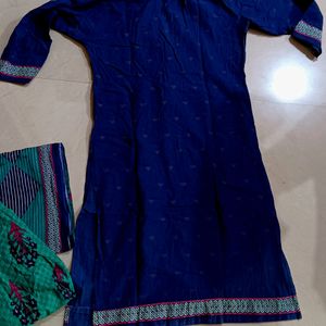 Price Drop! Royal Blue Pure Cotton Kurta Stitched