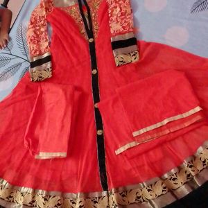 Full Gher Anarkali Set With Pajama & Duptta