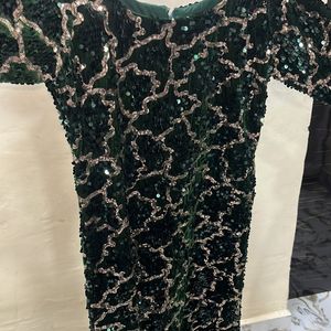 Bottle Green Sequence Gown