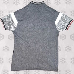 ( L ) Size Black and White Cotton T-Shirt