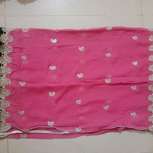 Black Border Pink Dupatta