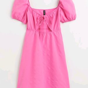 H&M Pink Tie Up Dress