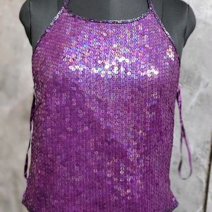 Purple Sequins Cami Top