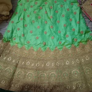 Silk Zari Work Lehenga With Net Dupatta