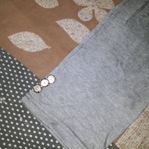 Grey Winter Trousers With Pocket & Buttons