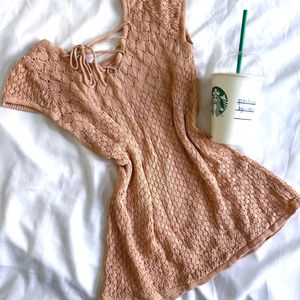 🎀Pinterest Crochet Back Designer Top