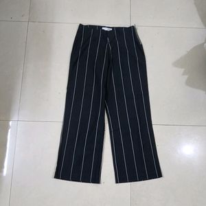 Classy In Stripes Black Trousers