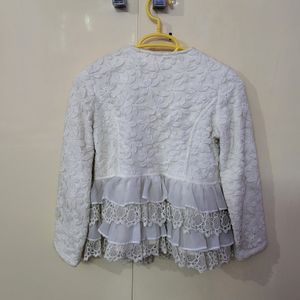 White Embroidery and Lace Jacket