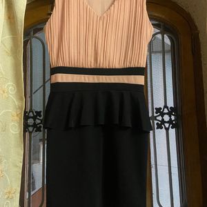 Peach Black Short Dress