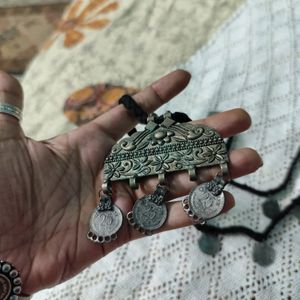 Antique Tribal Long Coin Neckpiece