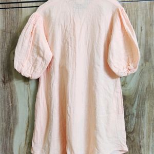 Peach Colour Cotton Long Shirt Size-38-40