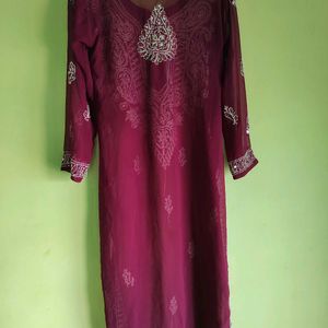 Mirror Work Chikankari Kurti