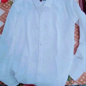 White Popcorn Shirt For Party Wear