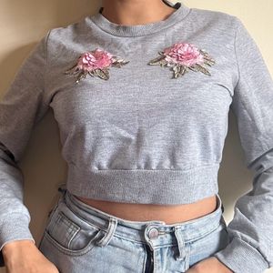 Grey Crop Top