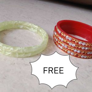 Red And Green Combination Bangles