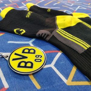 Yellow Metal Key Chain & Socks Combo B Dortmund