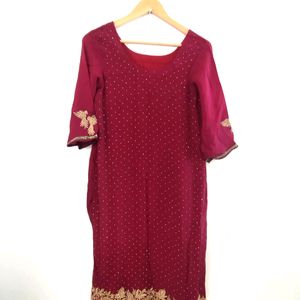 Burgundy Kurti Set ( Women)