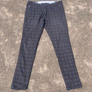 Navy Blue Checkered Pant