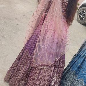 Purple Sequins Lahanga Choli