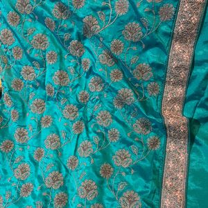 Peacock Green Silk Saree From Chandani Chowk Delhi