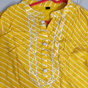 Yellow A Line Kurti