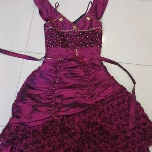 Wine Coloured Rose Frock