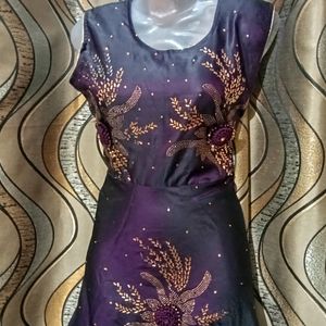 Purple Silk Ethnic Gown