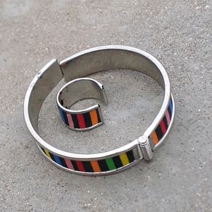 Multicolour Braclete With A Ring