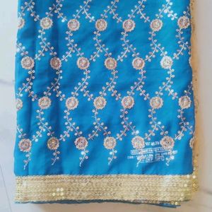 Beautiful Blue Colored Saree.💙