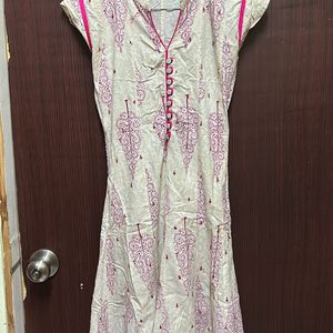 Pretty Pink White Kurta