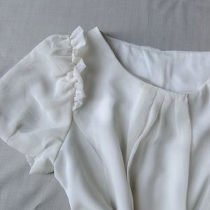 New Korean Premium Off-white Peplum Top